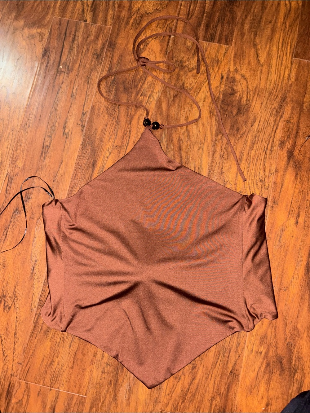 Brown Satin Halter Bandana Camisole